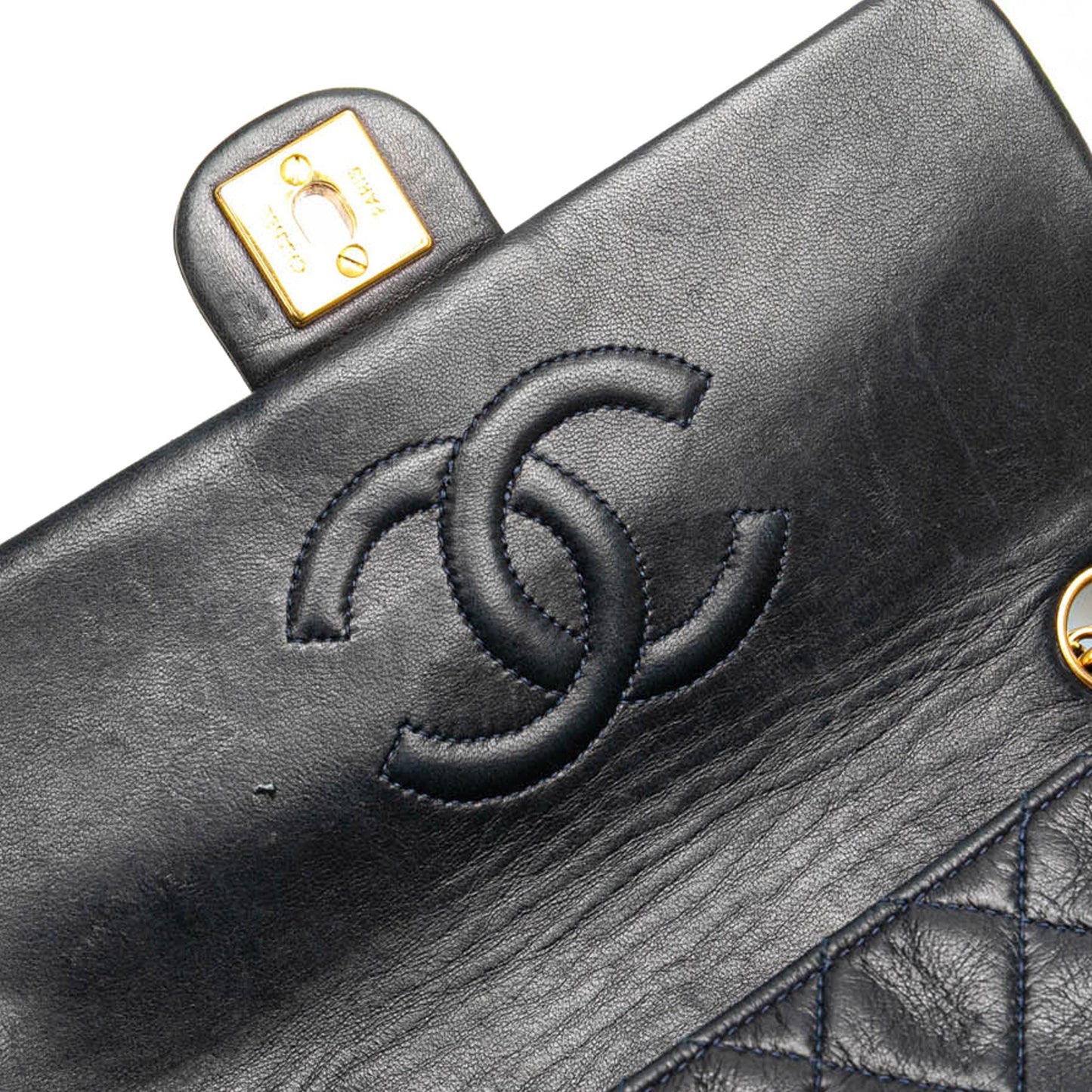 Chanel Mini Square Quilted Lambskin Single Flap Black