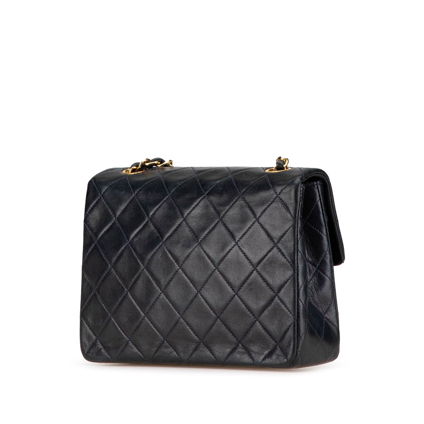Chanel Mini Square Quilted Lambskin Single Flap Black