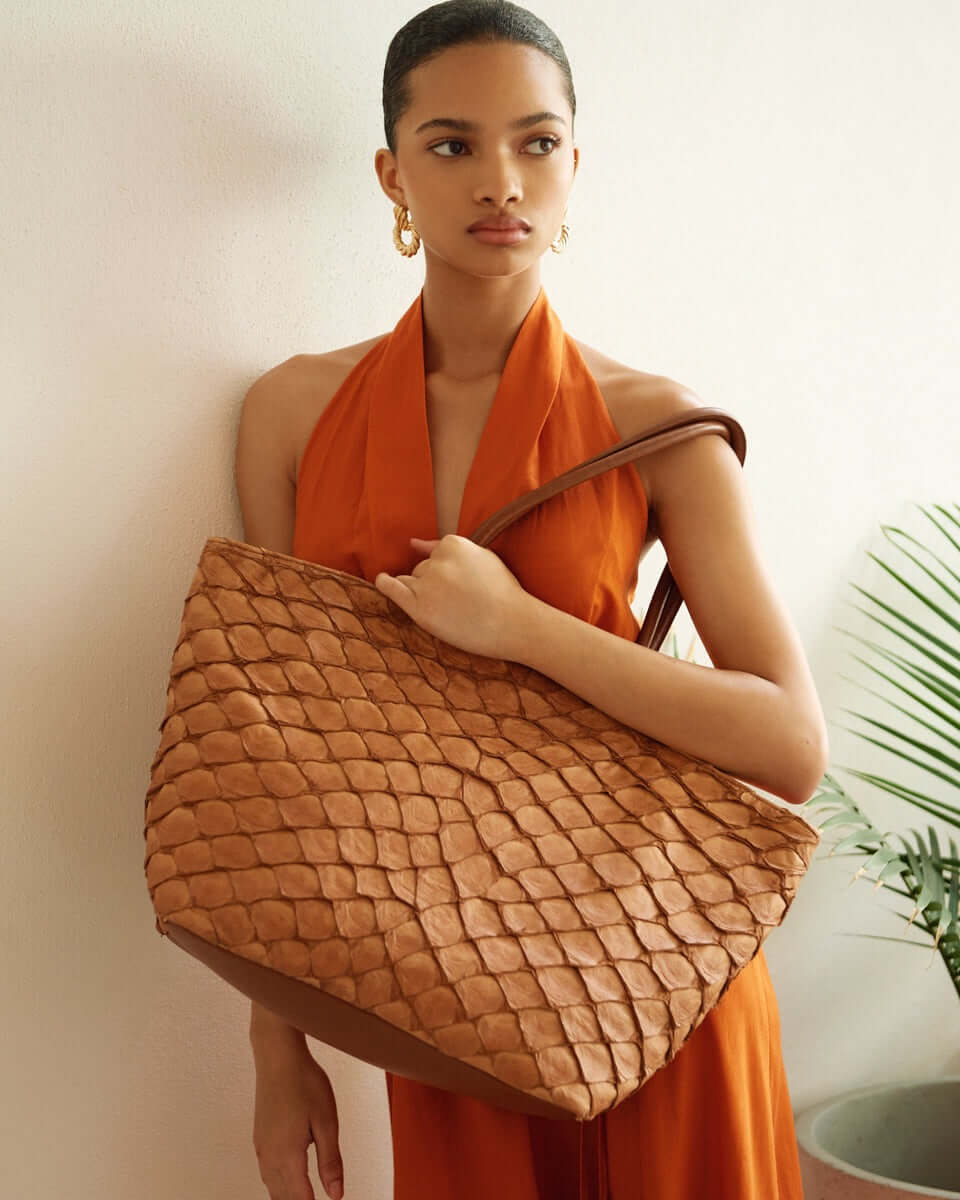 Delray Shopper - Cognac Pirarucu