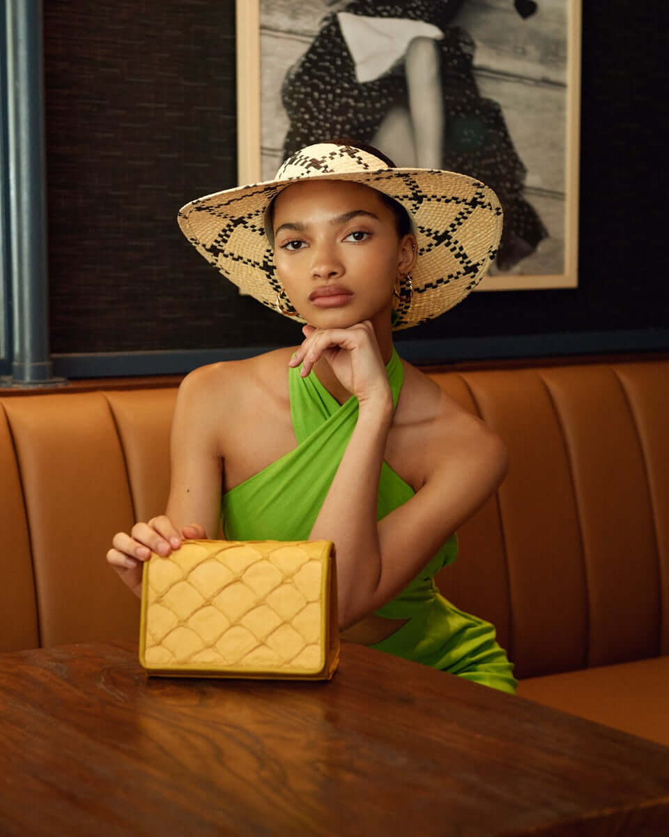 Lola Crossbody - Honey Yellow Pirarucu