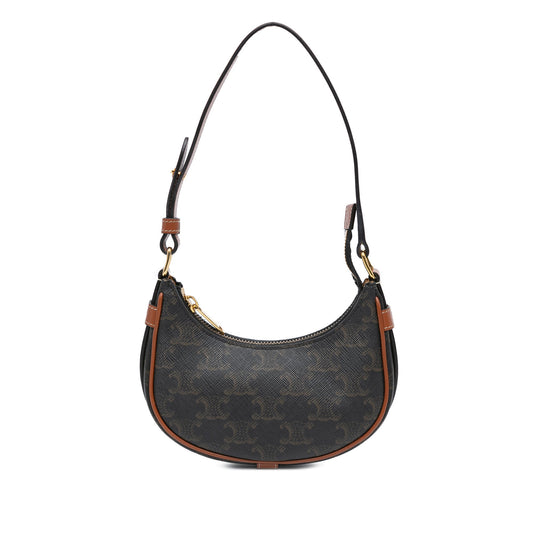 Celine Mini Triomphe Coated Canvas Ava Shoulder Bag Brown