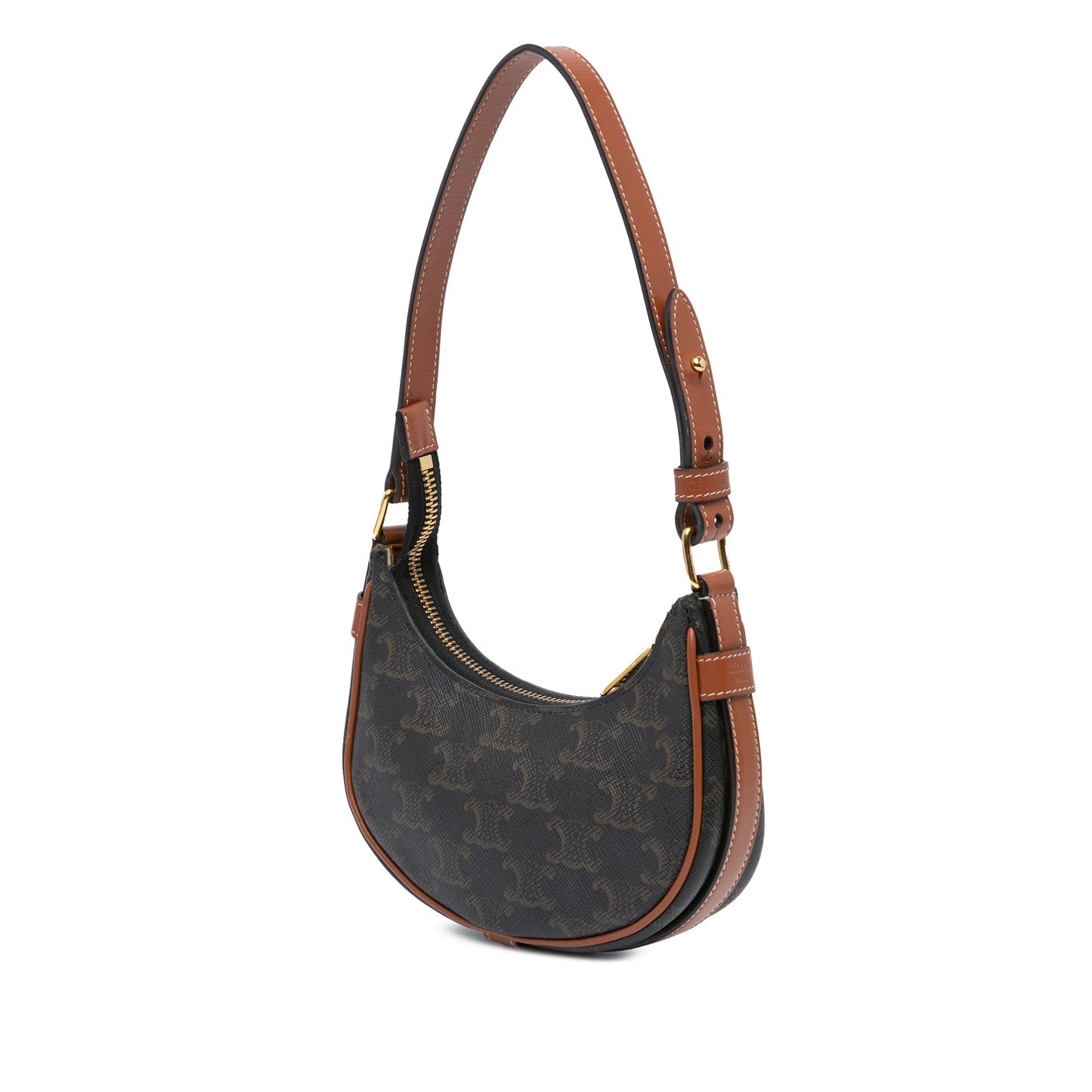 Celine Mini Triomphe Coated Canvas Ava Shoulder Bag Brown