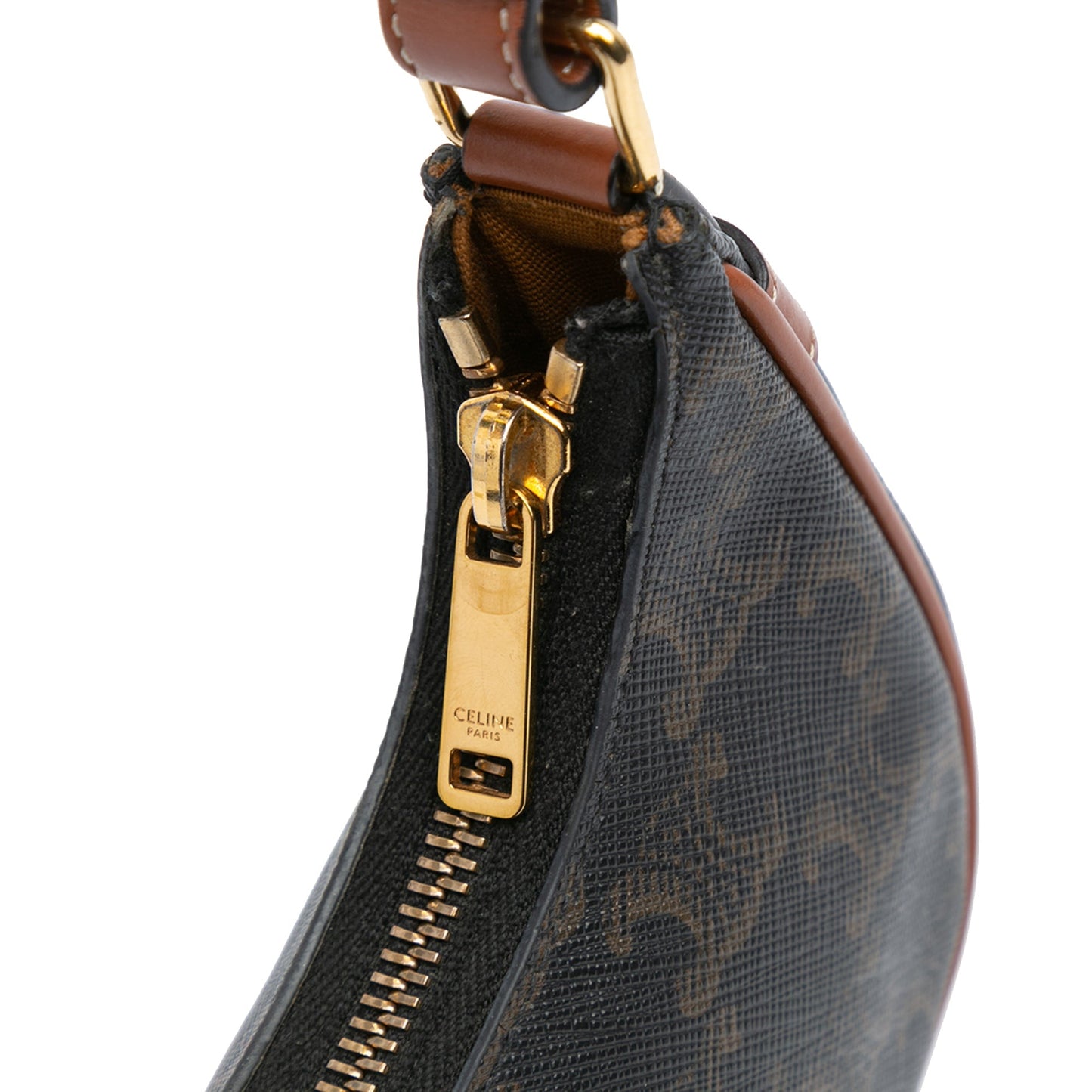 Celine Mini Triomphe Coated Canvas Ava Shoulder Bag Brown