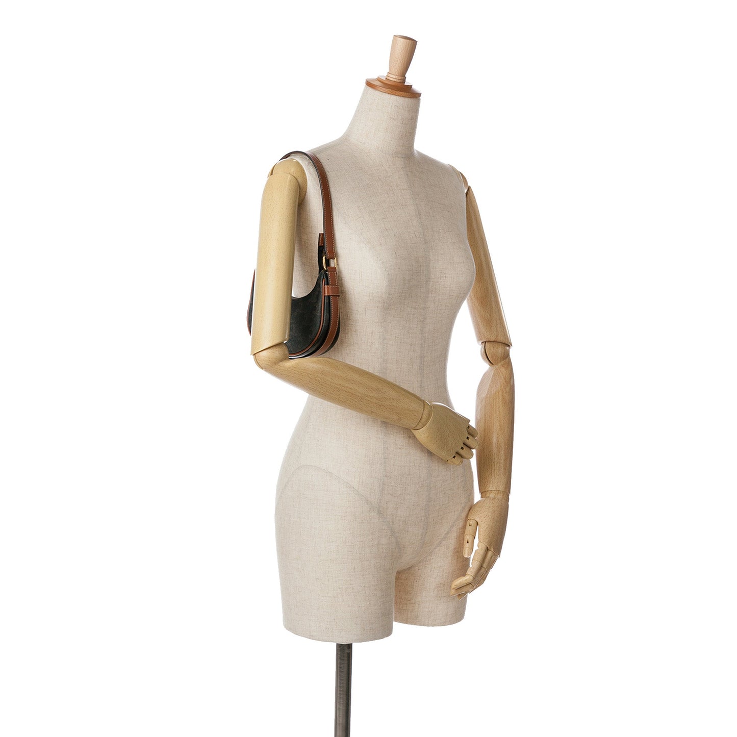 Celine Mini Triomphe Coated Canvas Ava Shoulder Bag Brown