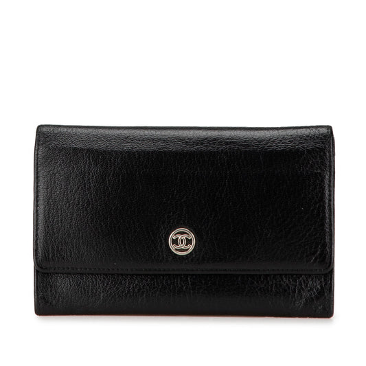 Chanel Calfskin CC Compact Wallet Black