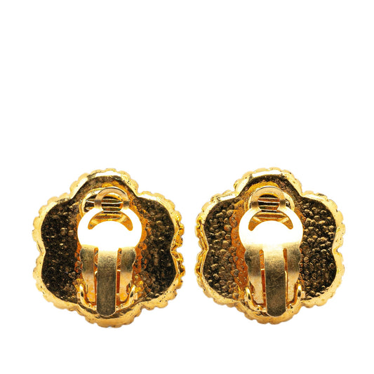 Chanel Gold Plated CC Clip On Earrings Gold