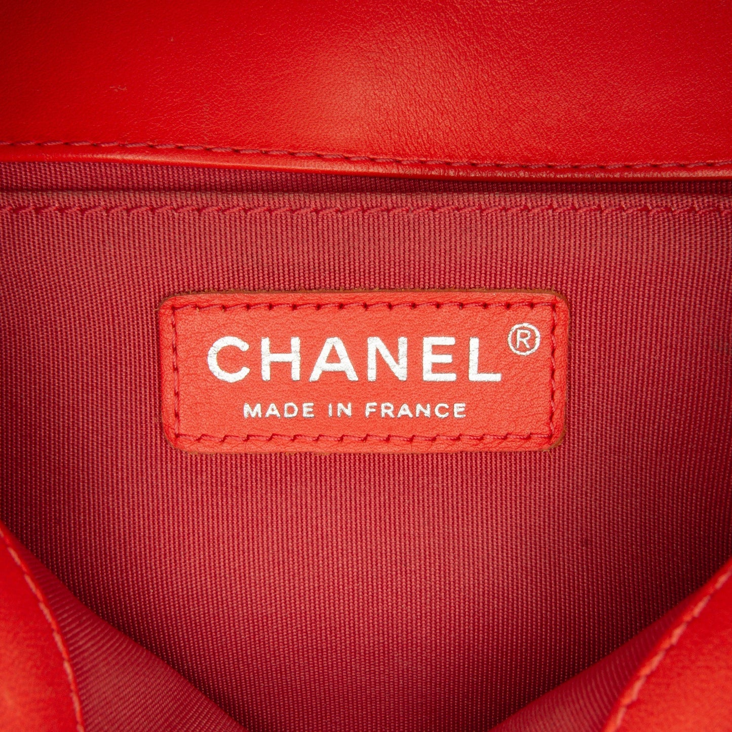 Chanel Old Medium Chevron Calfskin Boy Flap Red