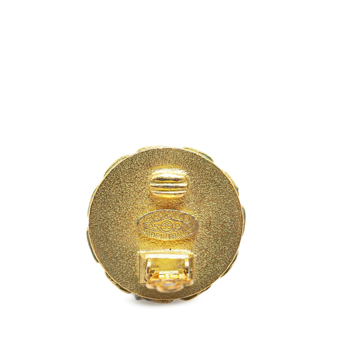 Chanel Gold Plated CC Clip On Earrings Gold