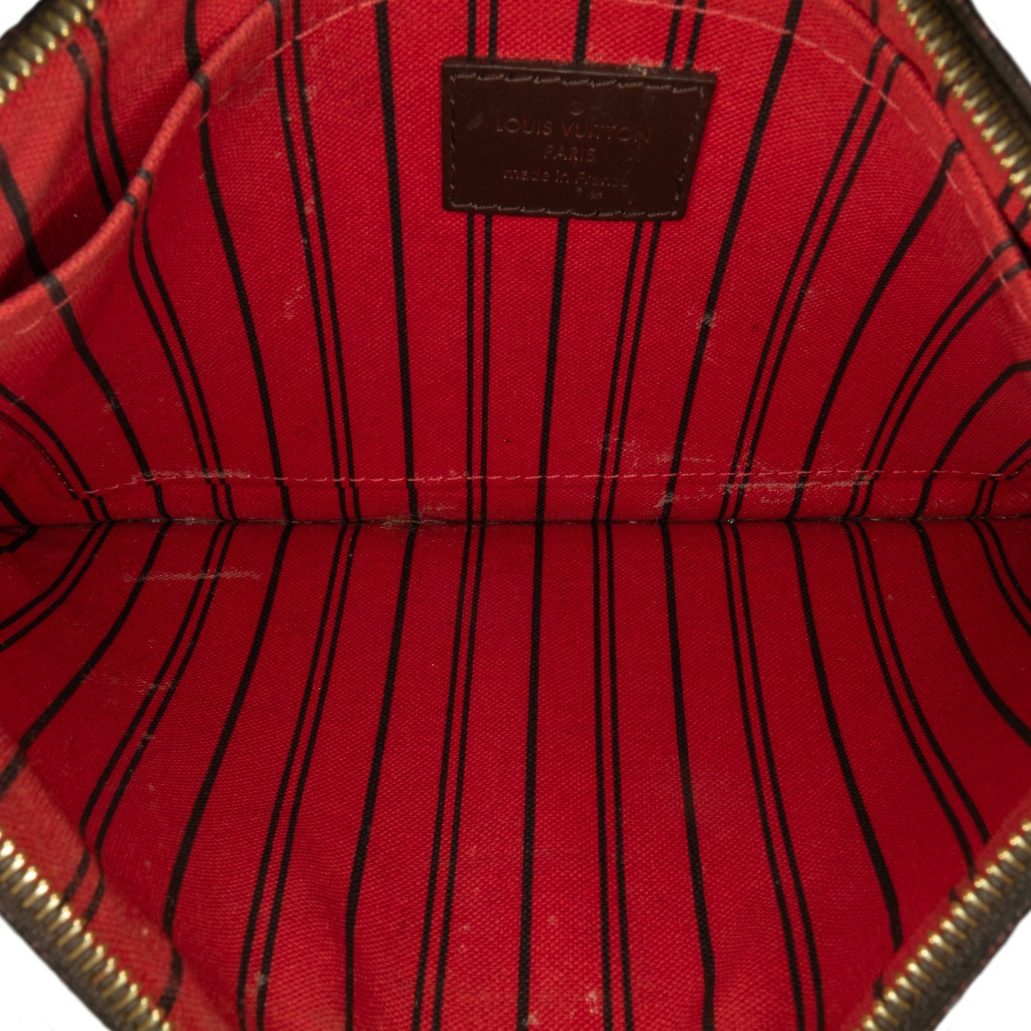 Louis Vuitton Damier Ebene Neverfull Pouch Brown