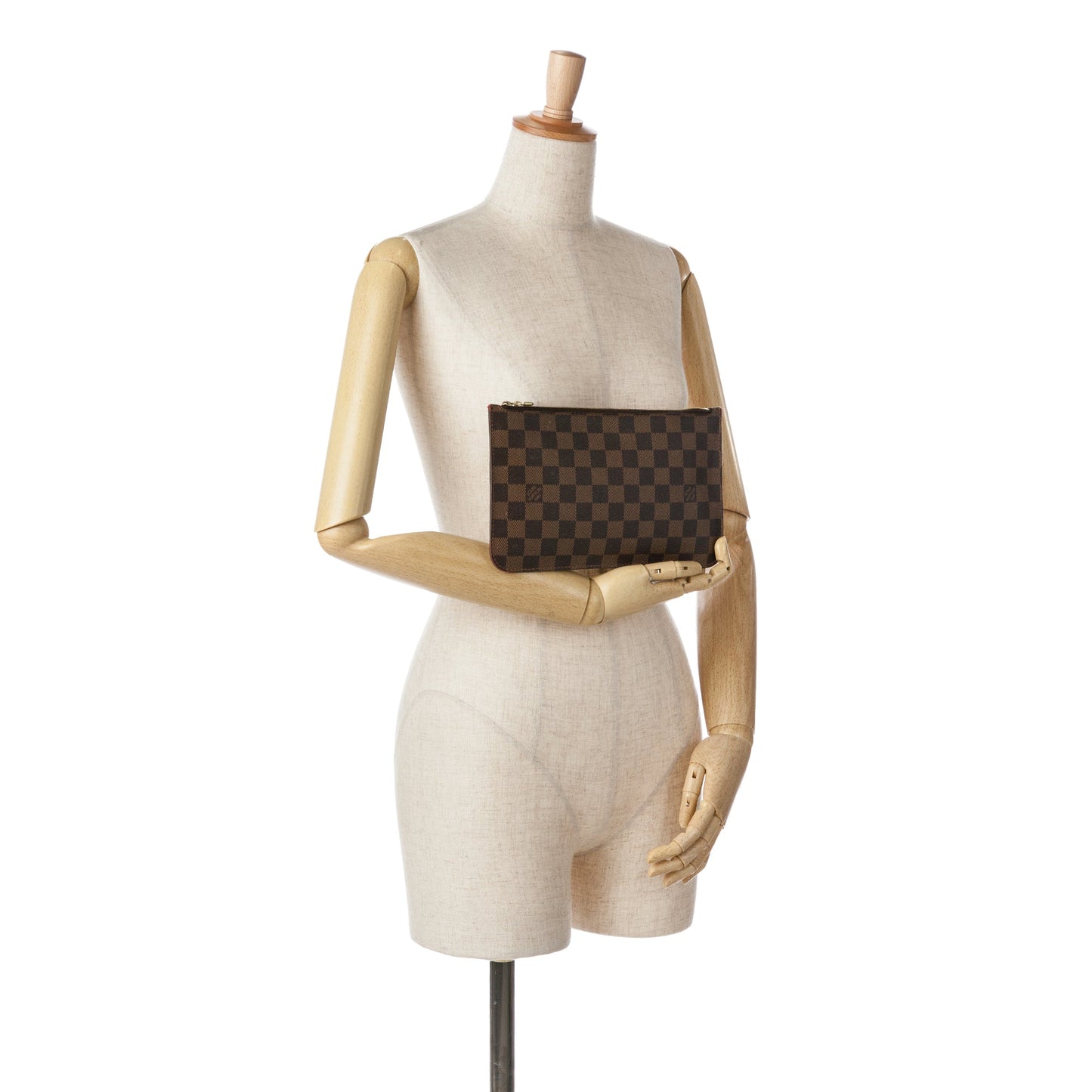 Louis Vuitton Damier Ebene Neverfull Pouch Brown