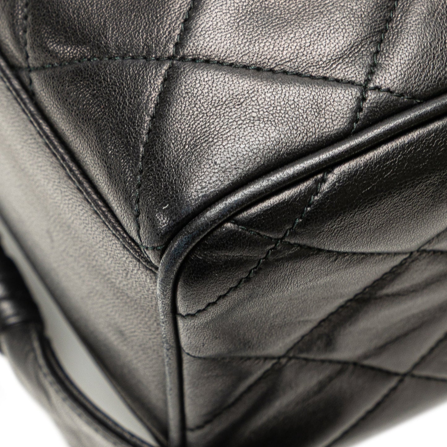 Chanel CC Quilted Lambskin Tassel Crossbody Black