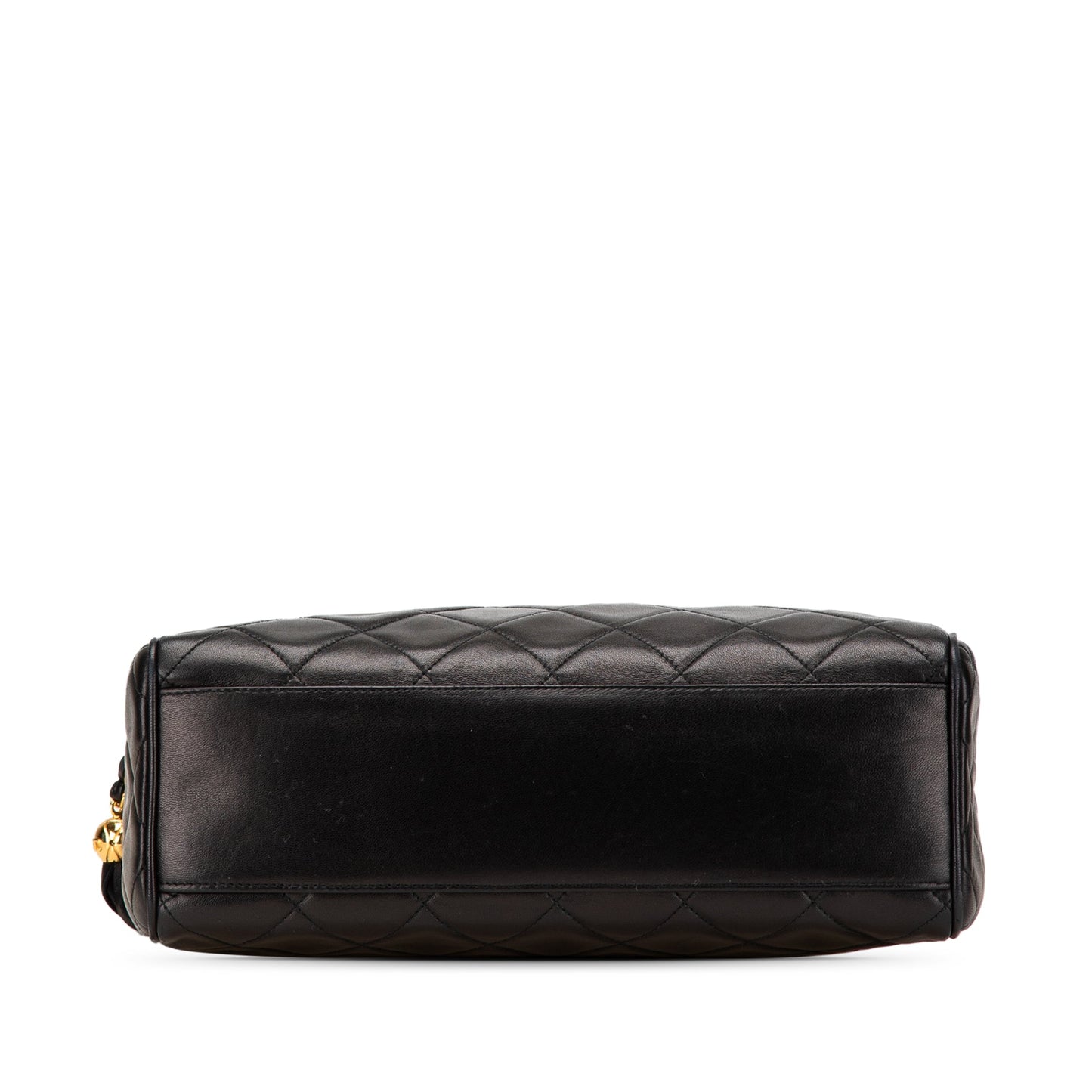Chanel CC Quilted Lambskin Tassel Crossbody Black
