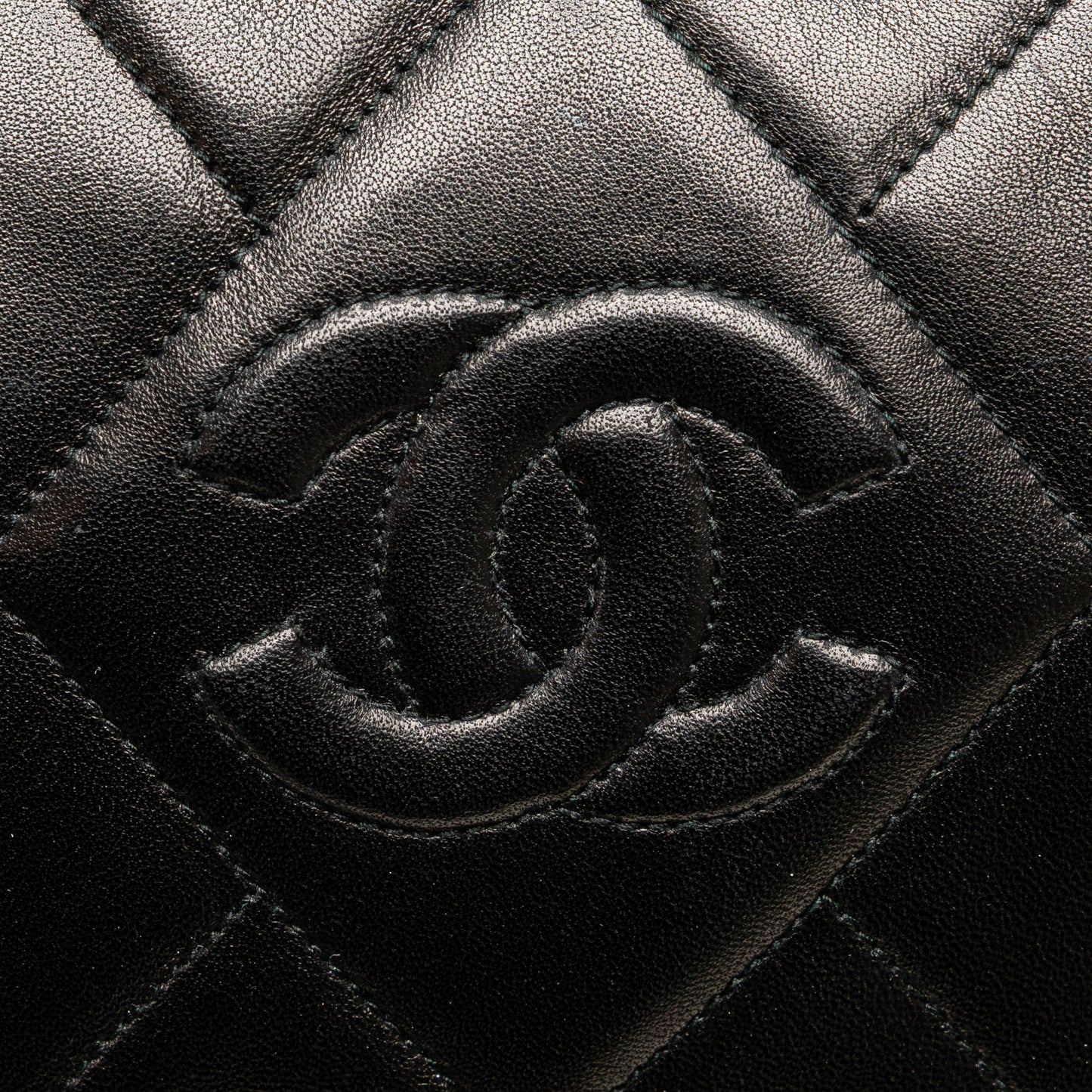 Chanel CC Quilted Lambskin Tassel Crossbody Black