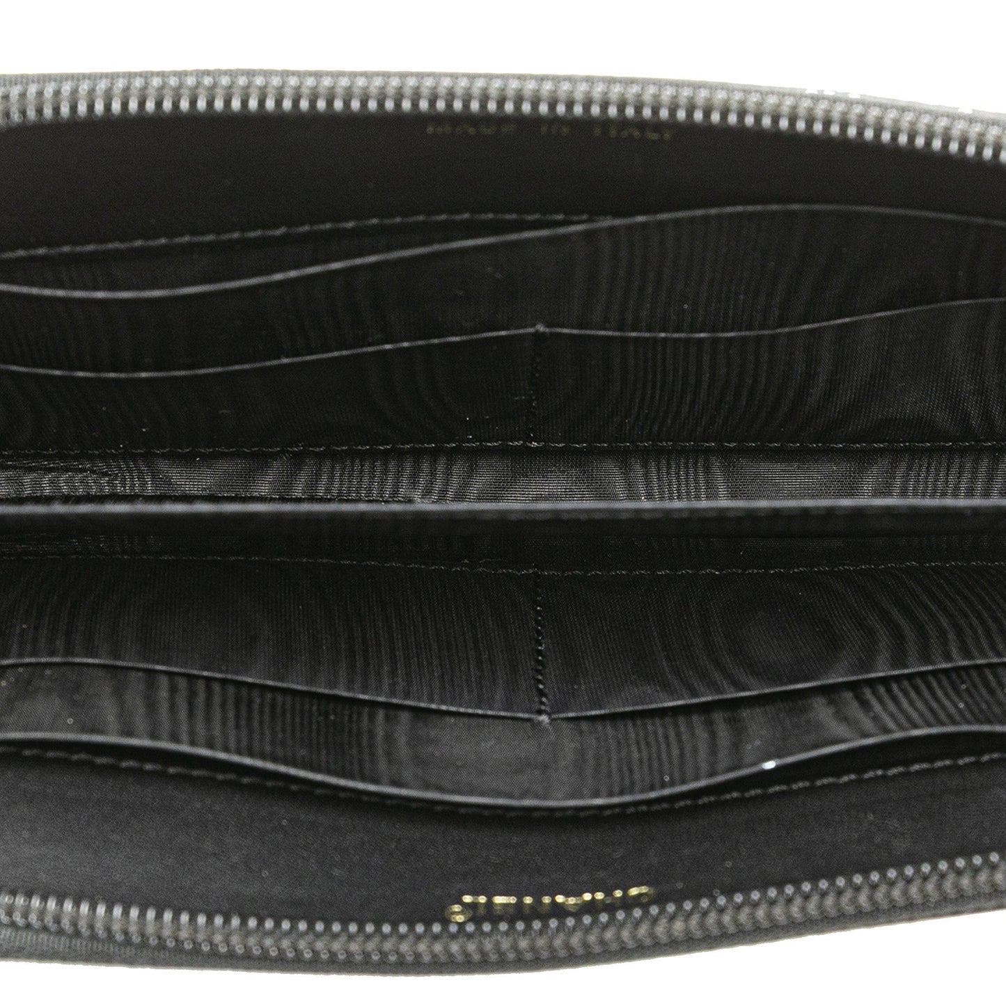 Chanel CC Caviar Zip Around Wallet Black