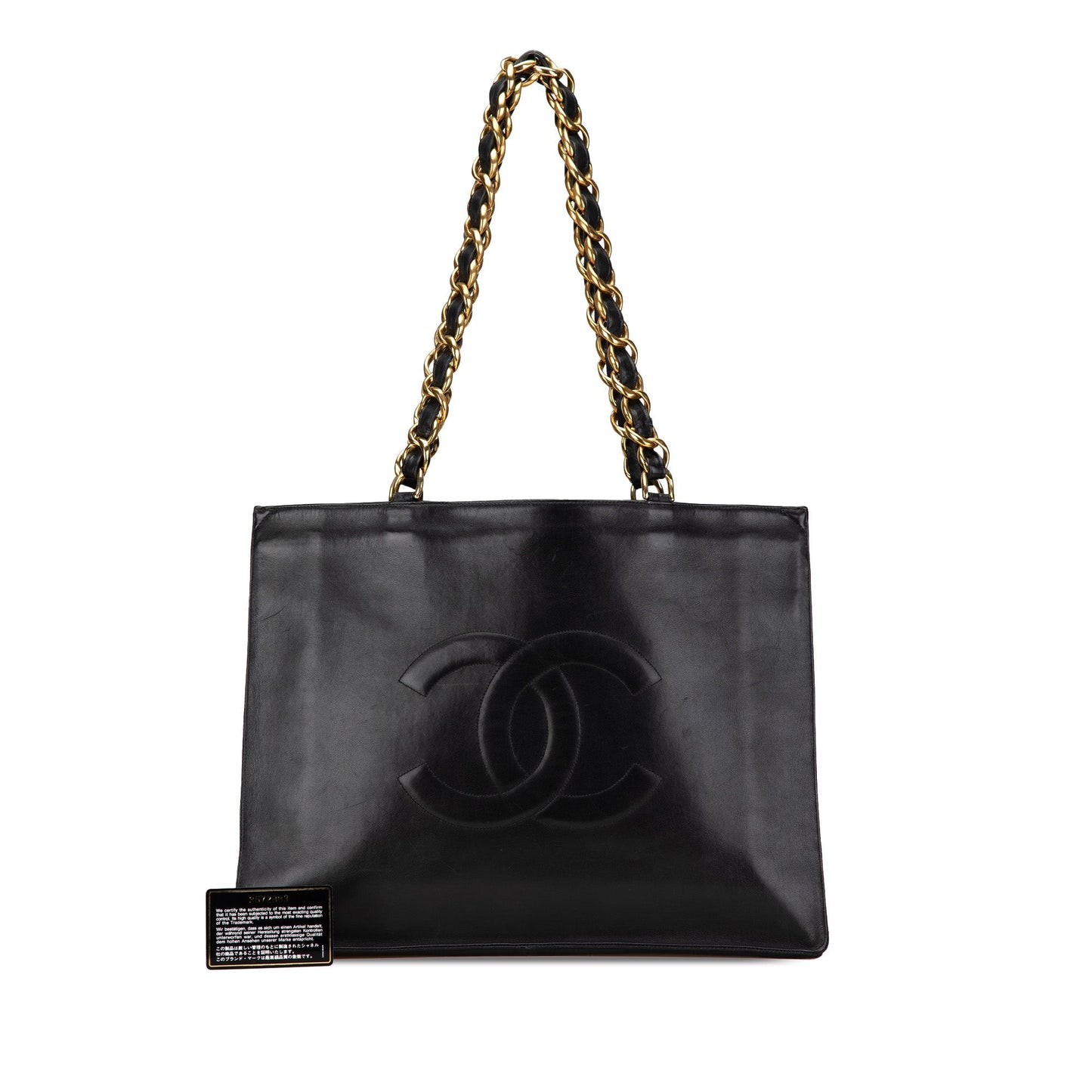 Chanel CC Lambskin Chain Tote Black