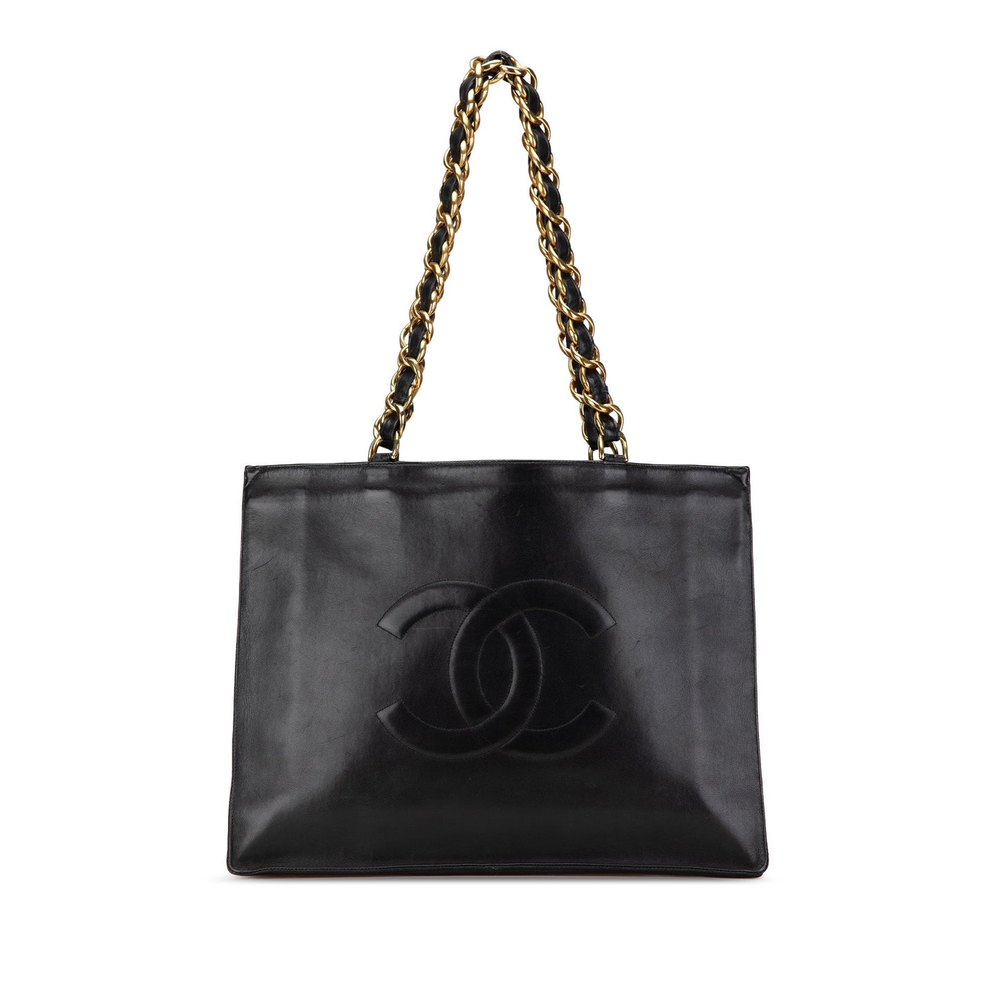 Chanel CC Lambskin Chain Tote Black