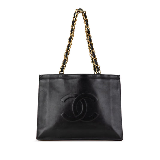 Chanel CC Lambskin Chain Tote Black