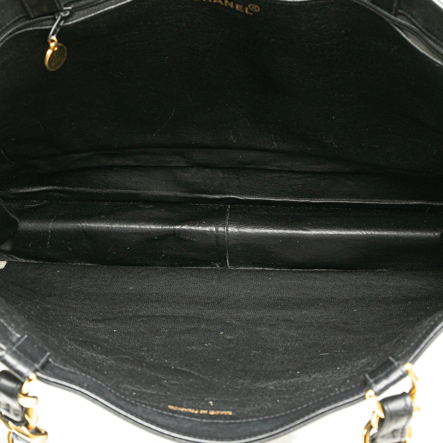 Chanel CC Lambskin Chain Tote Black