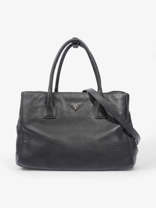 Prada Vitello Daino Tote Black Saffiano Leather