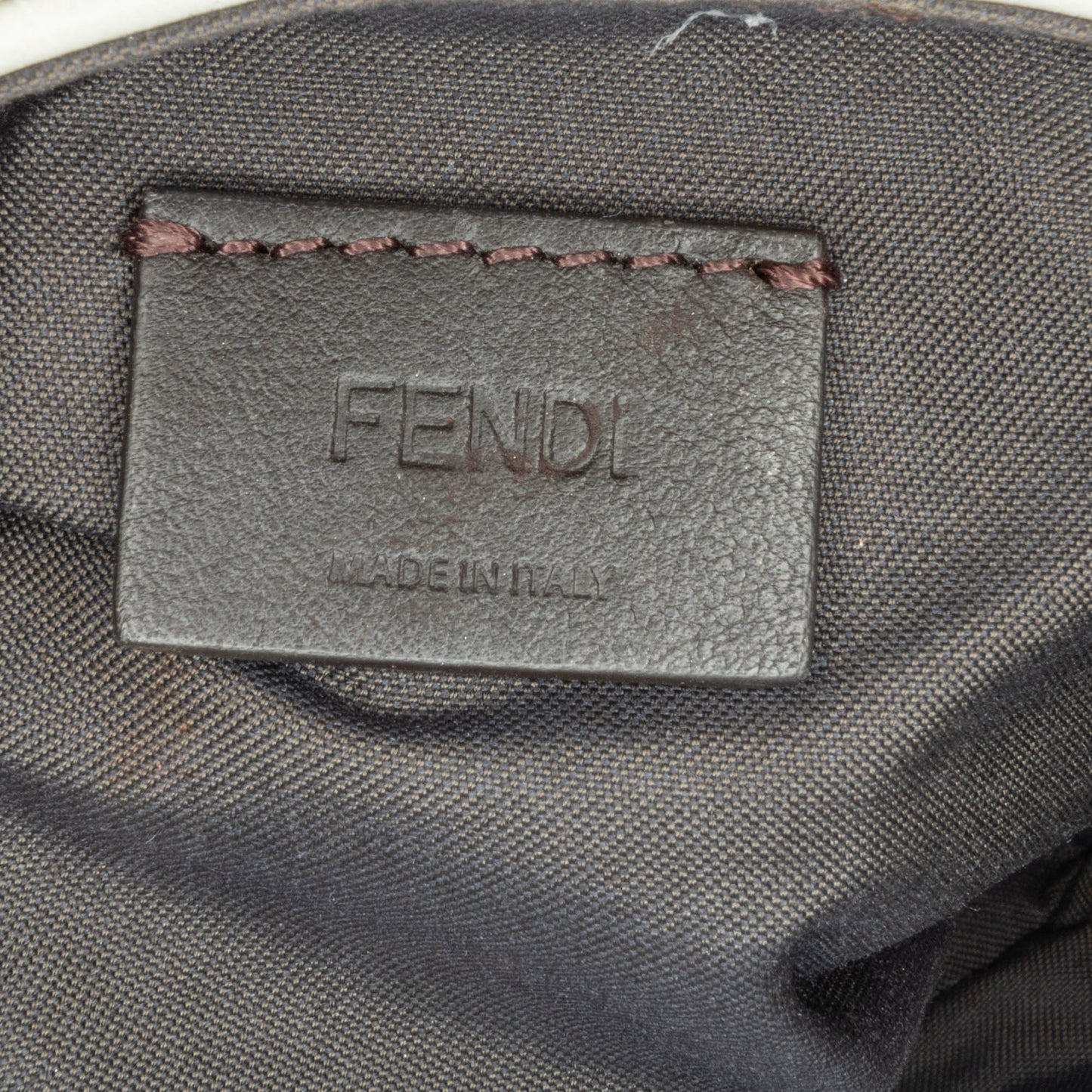 Fendi Mini Zucca Embossed Leather Baguette Satchel White