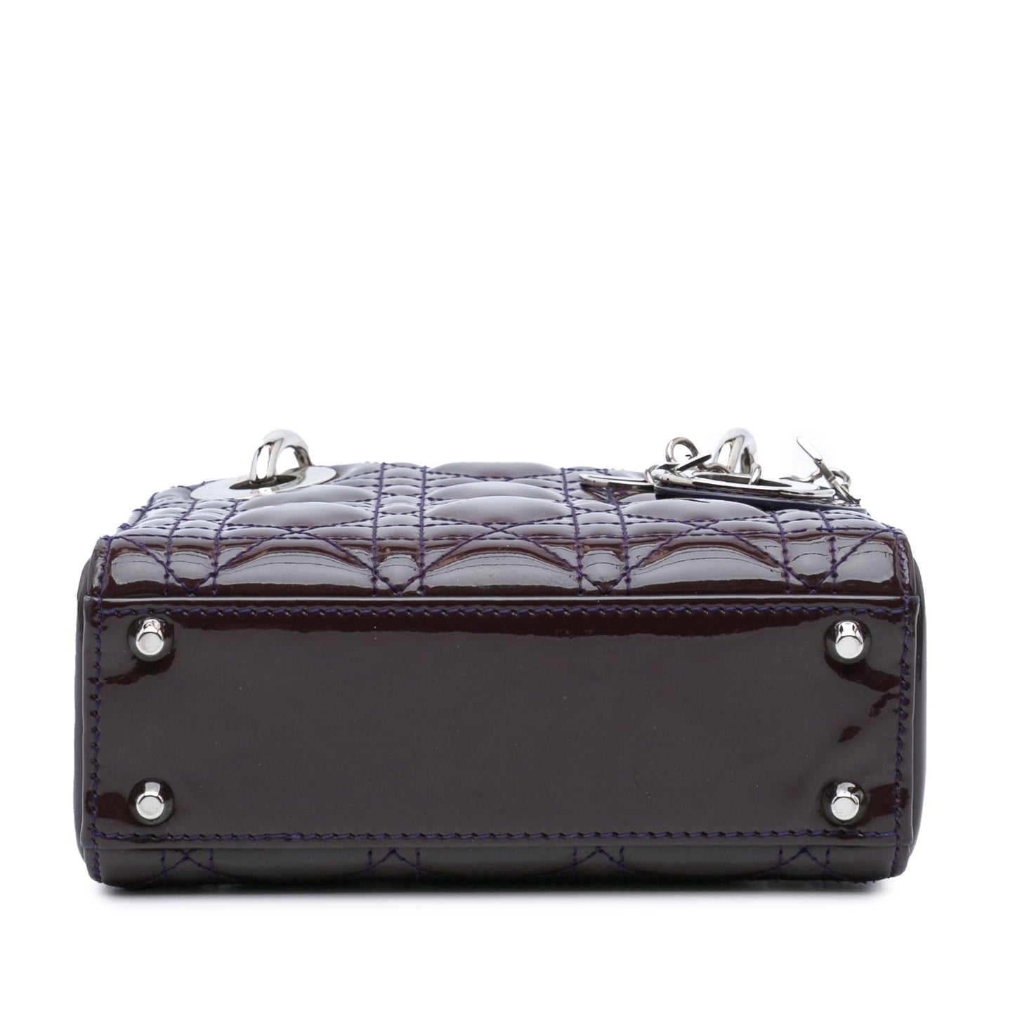 Dior Mini Patent Cannage Lady Dior Purple