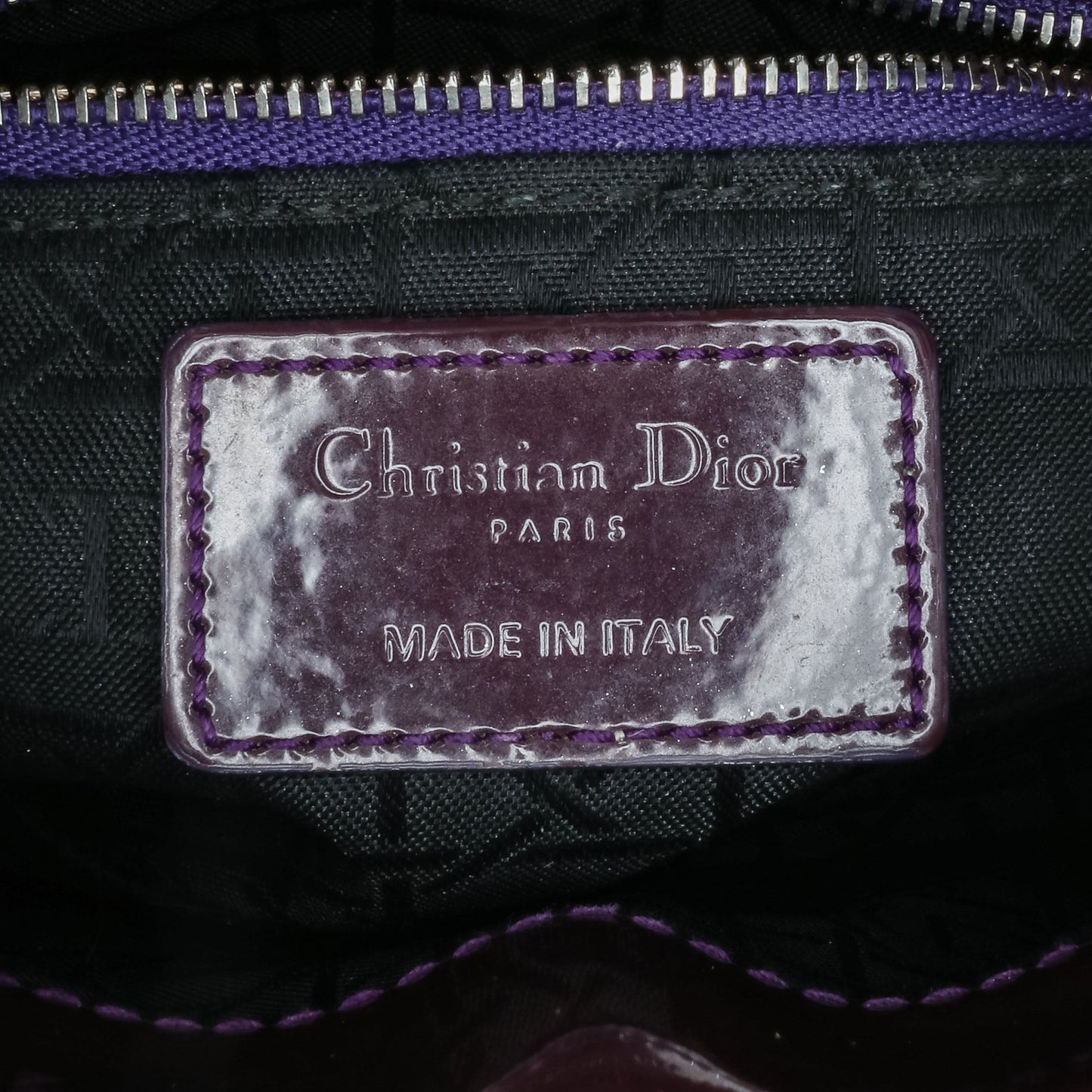 Dior Mini Patent Cannage Lady Dior Purple