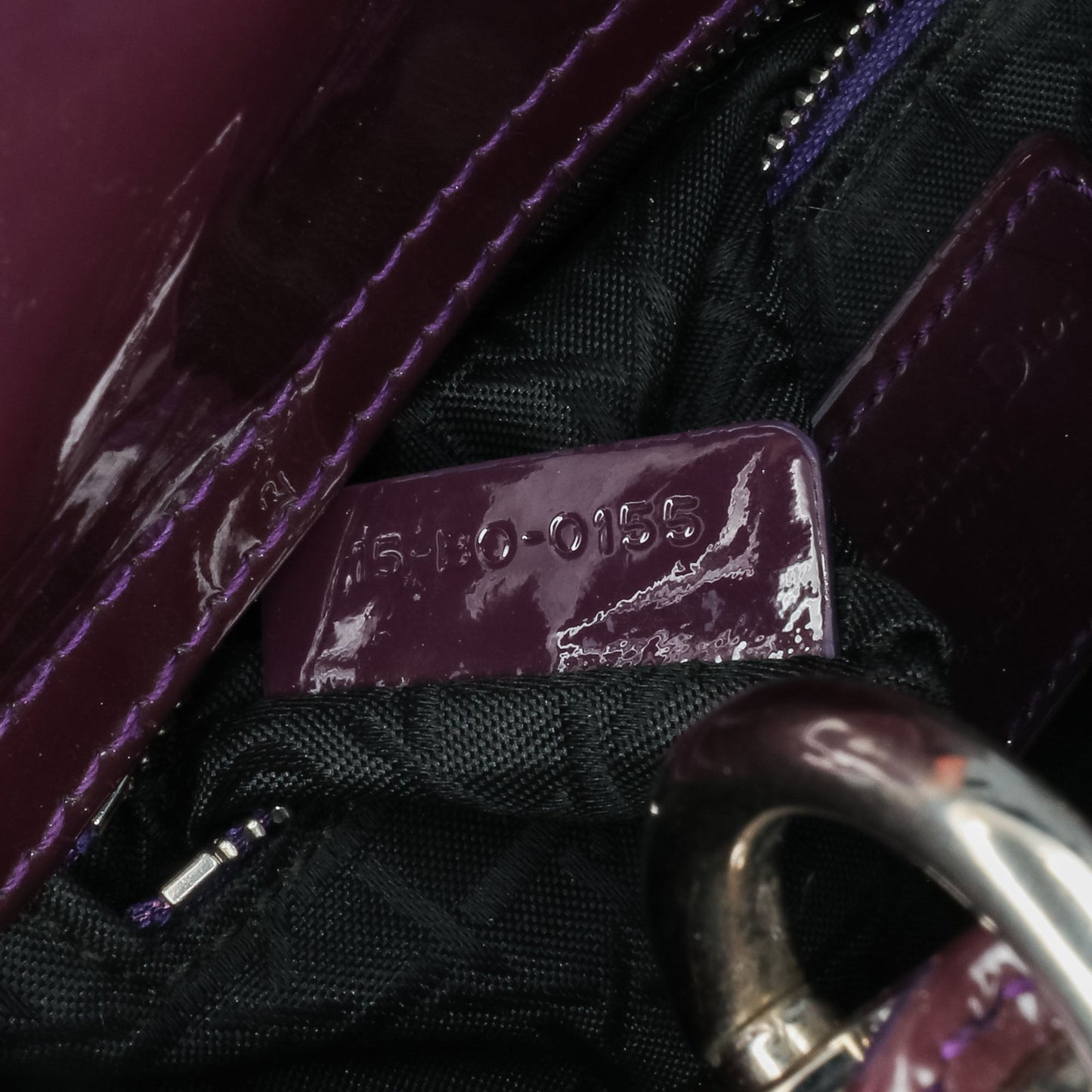 Dior Mini Patent Cannage Lady Dior Purple