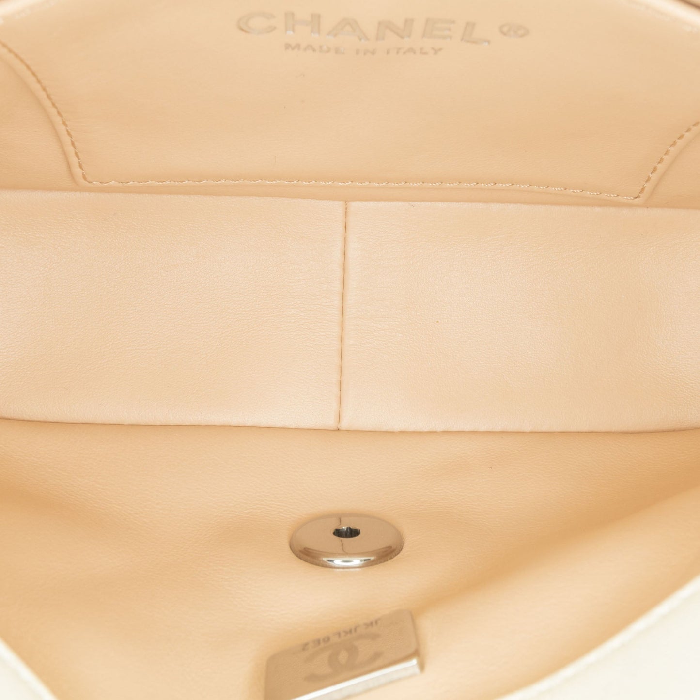 Chanel Mini Quilted Lambskin Chain Rows Flap White