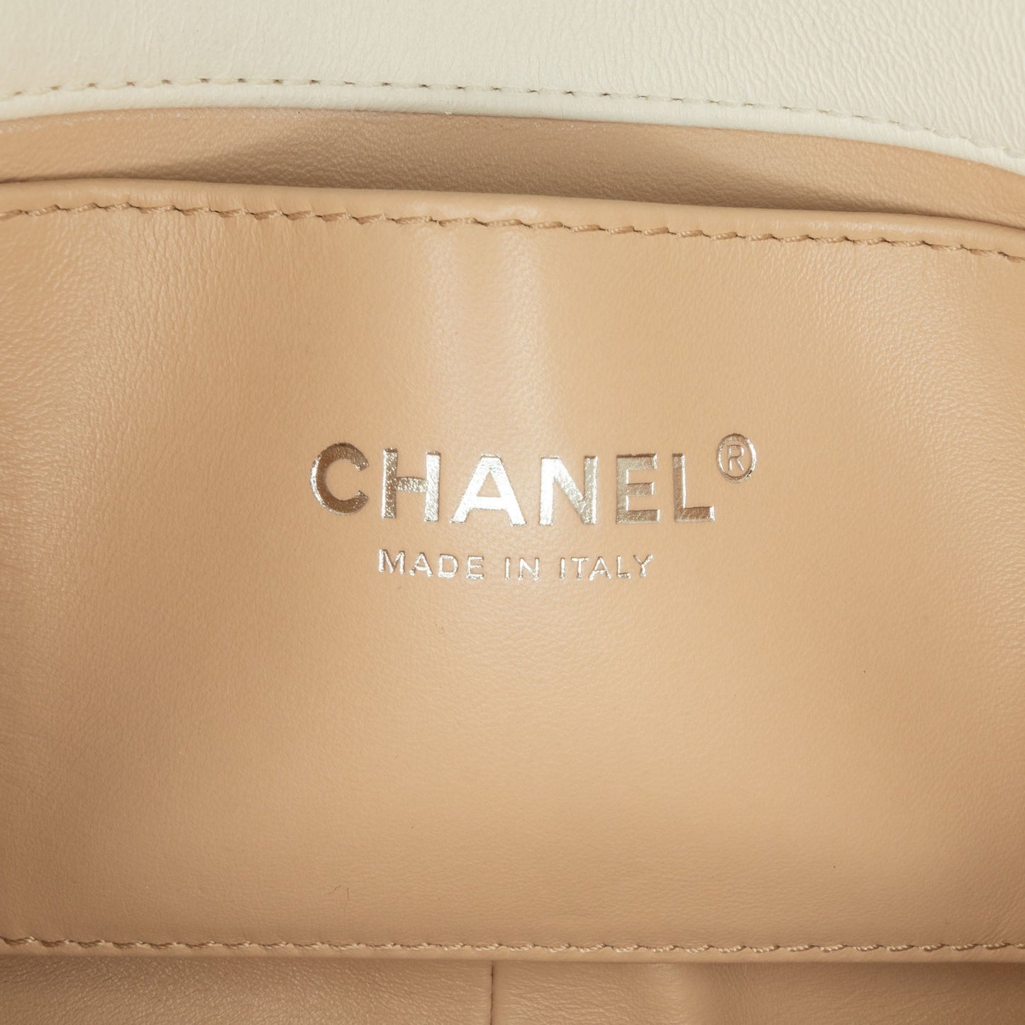 Chanel Mini Quilted Lambskin Chain Rows Flap White