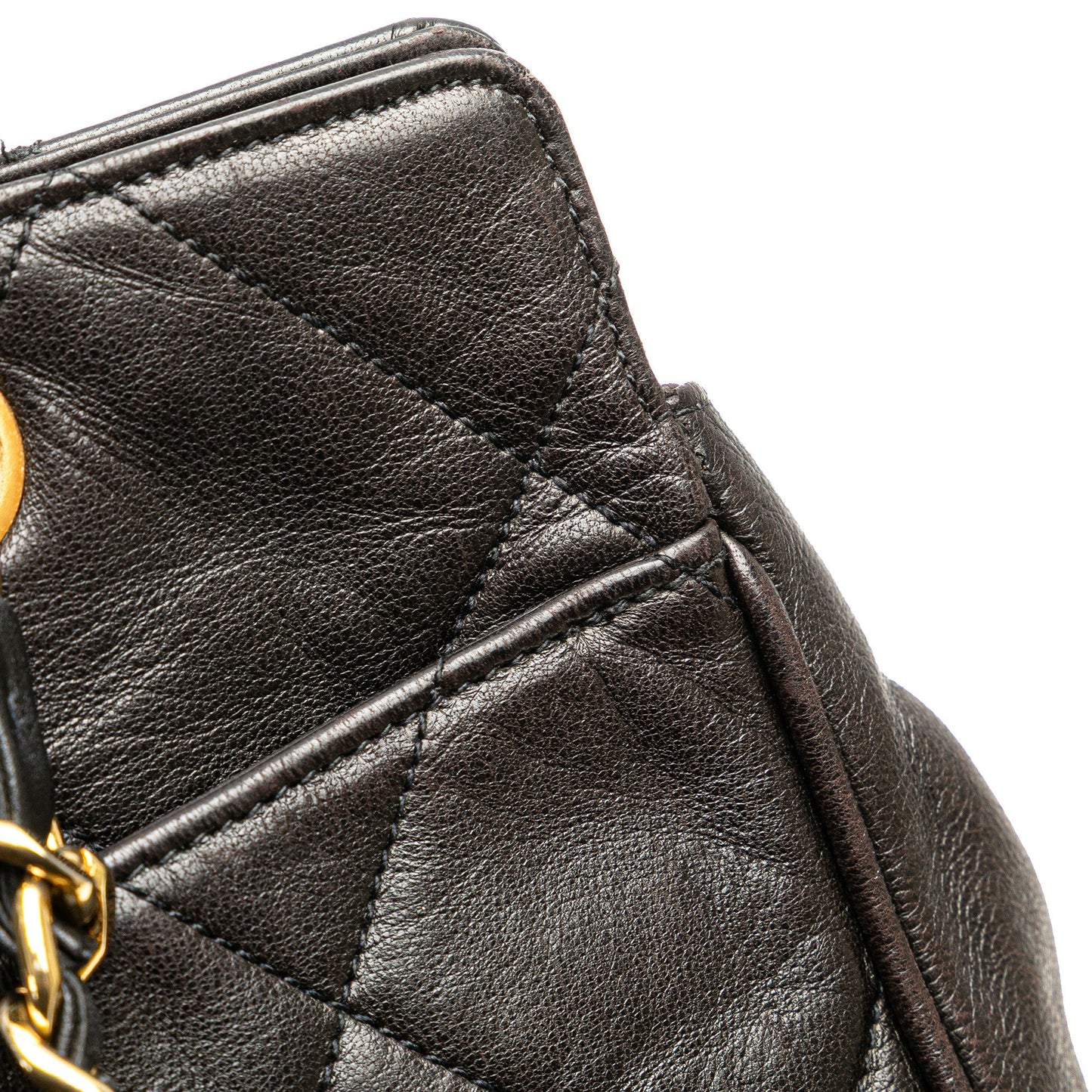 Chanel Quilted Lambskin Tassel Chain Shoulder Bag Black