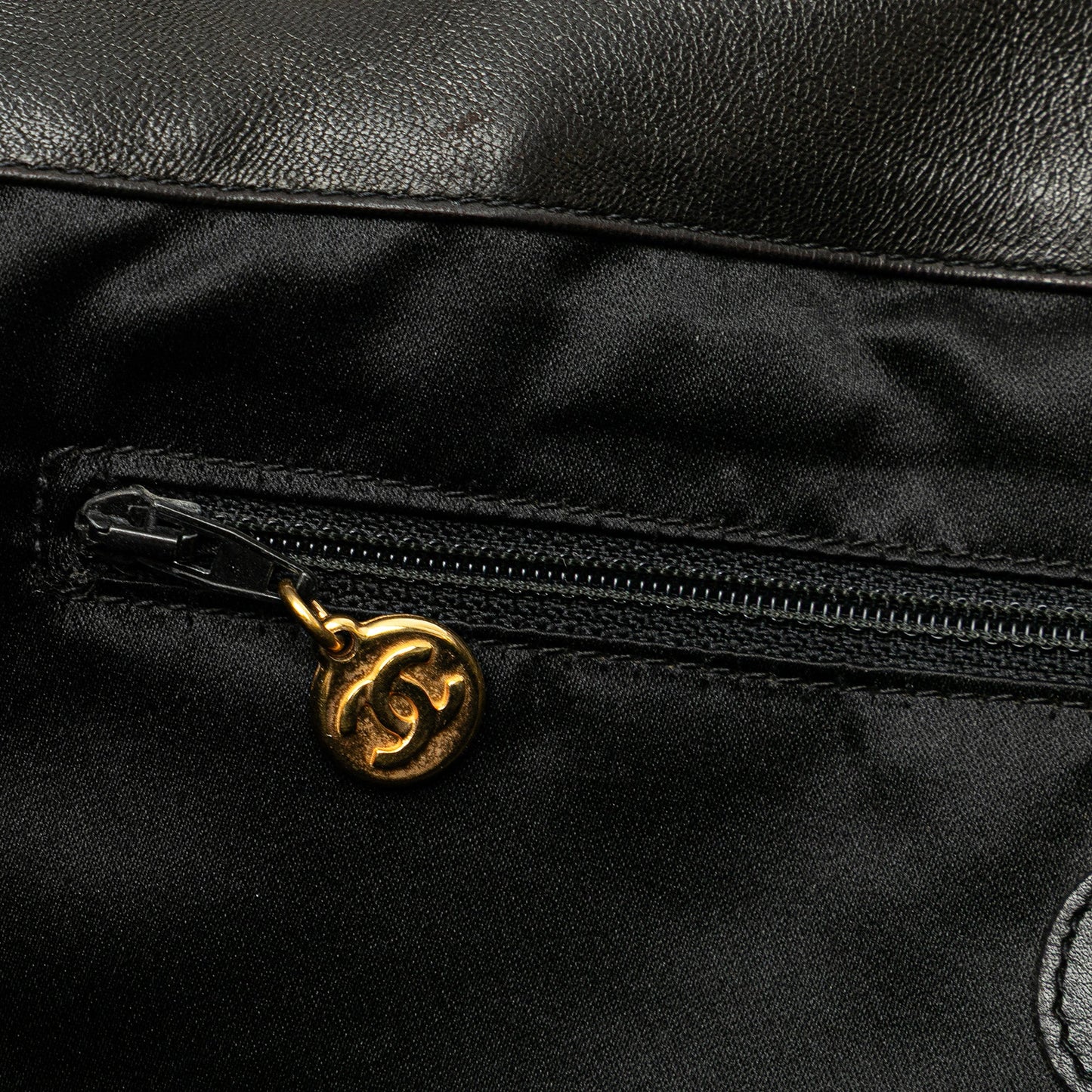 Chanel Quilted Lambskin Tassel Chain Shoulder Bag Black