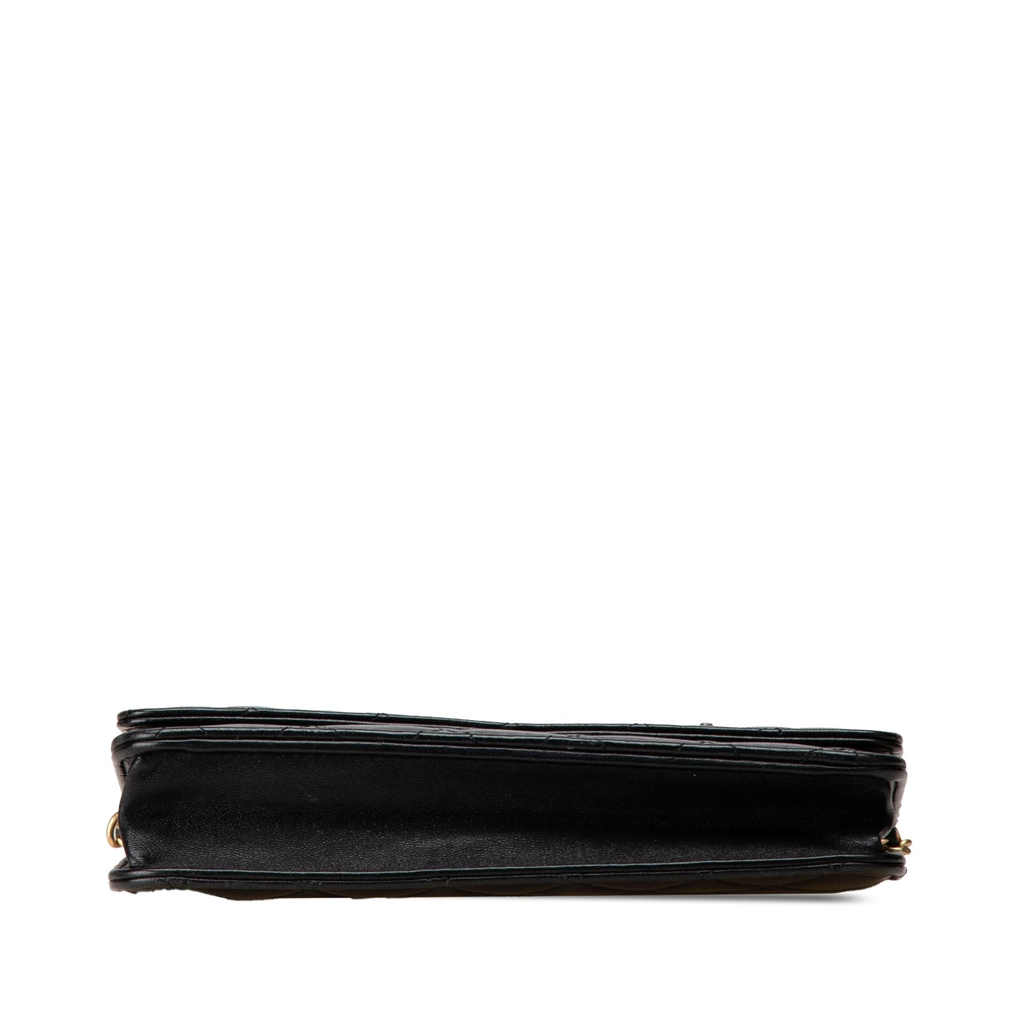 Chanel Quilted Studded Lambskin 18K Lucky Charms Wallet On Chain Black