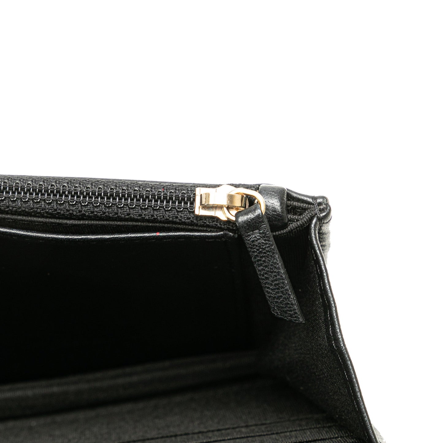 Chanel Quilted Studded Lambskin 18K Lucky Charms Wallet On Chain Black