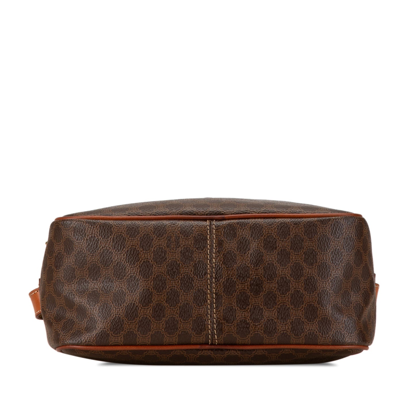 Celine Macadam Coated Canvas Satchel Brown