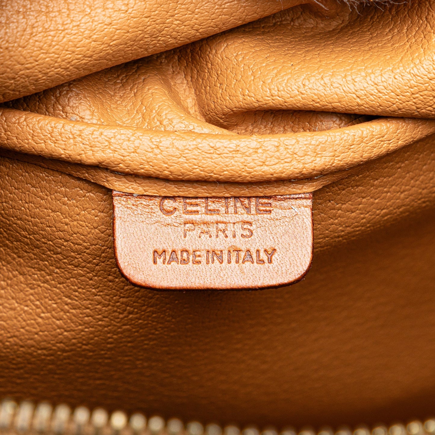 Celine Macadam Coated Canvas Satchel Brown