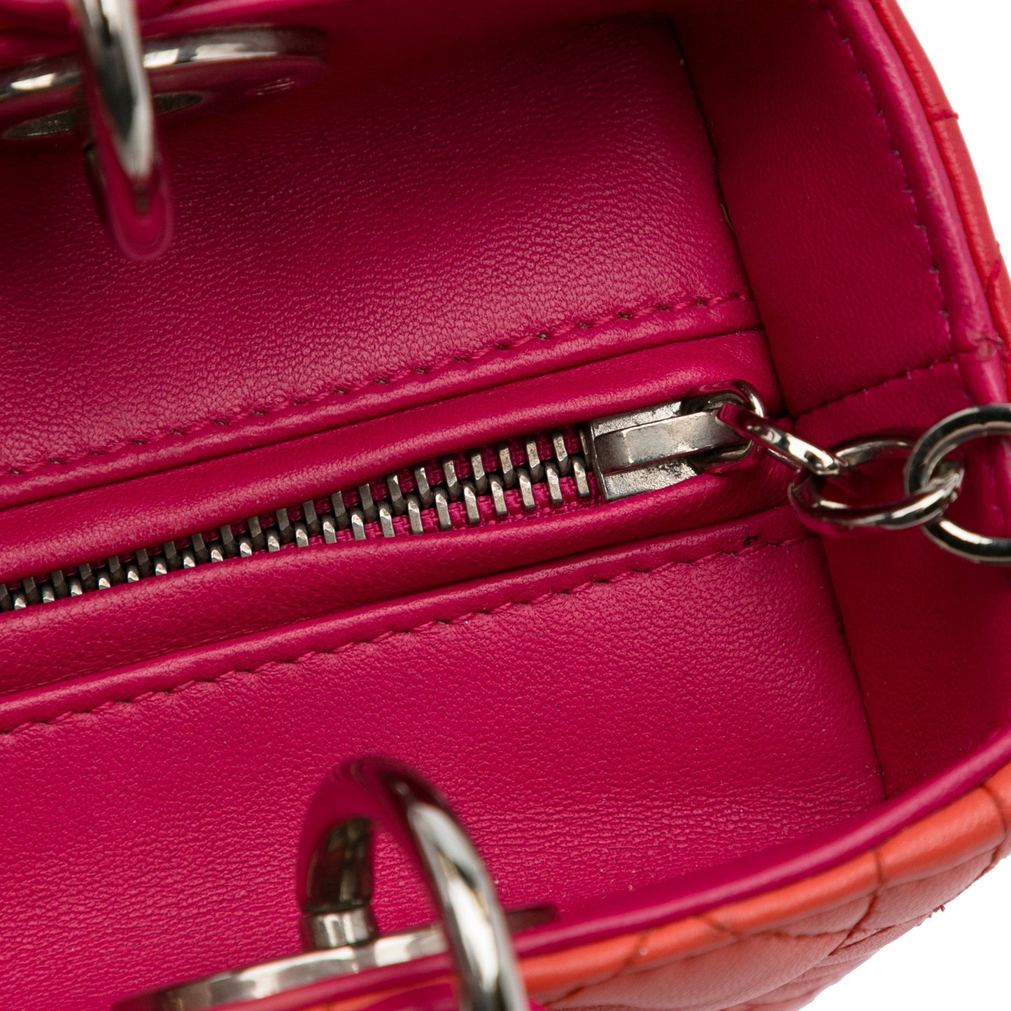 Dior Medium Bicolor Lambskin Cannage Lady Dior Orange