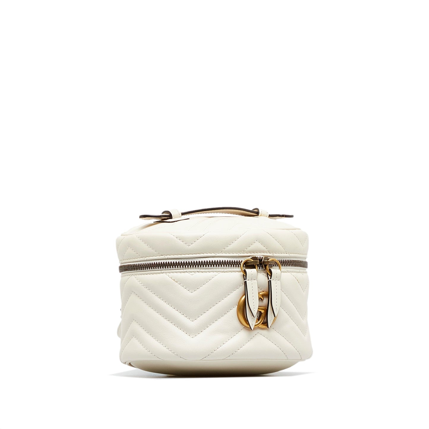 Gucci Mini GG Marmont Matelasse Leather Round Backpack White