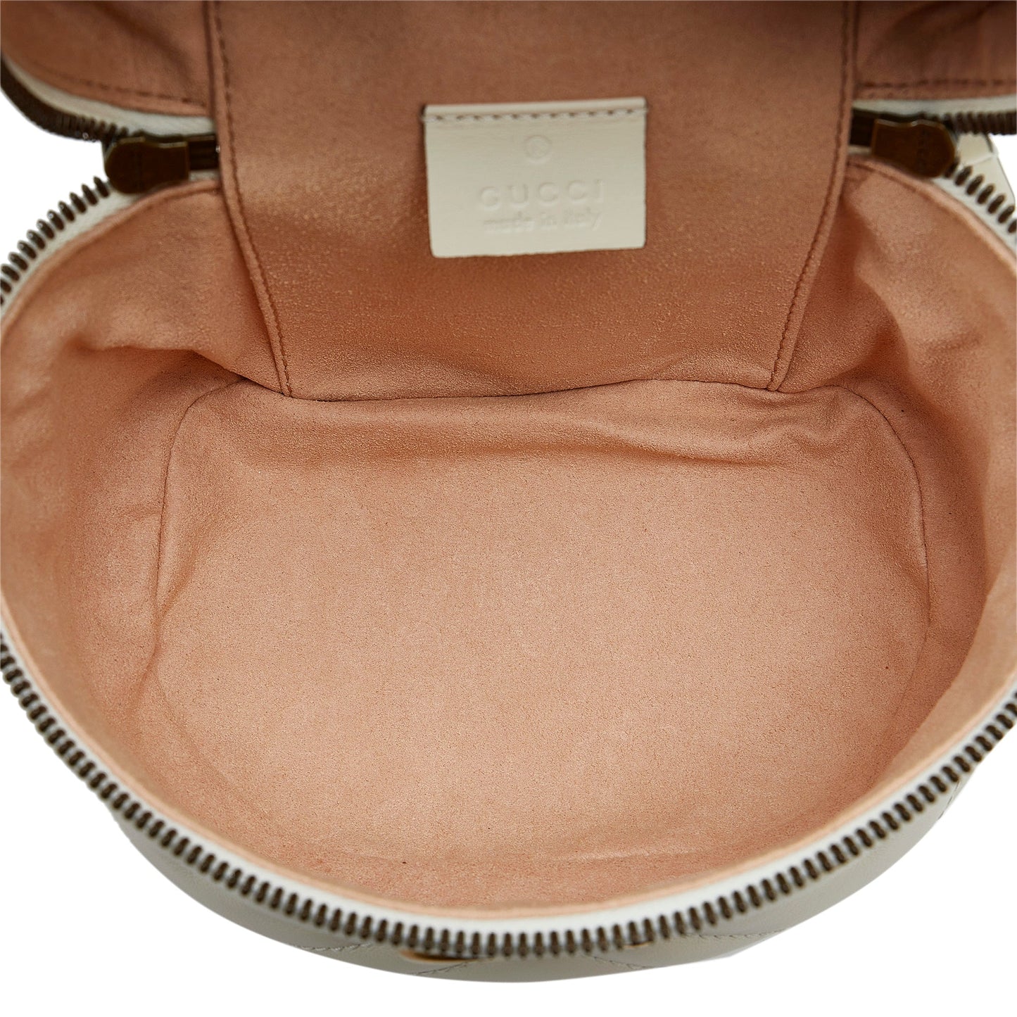 Gucci Mini GG Marmont Matelasse Leather Round Backpack White