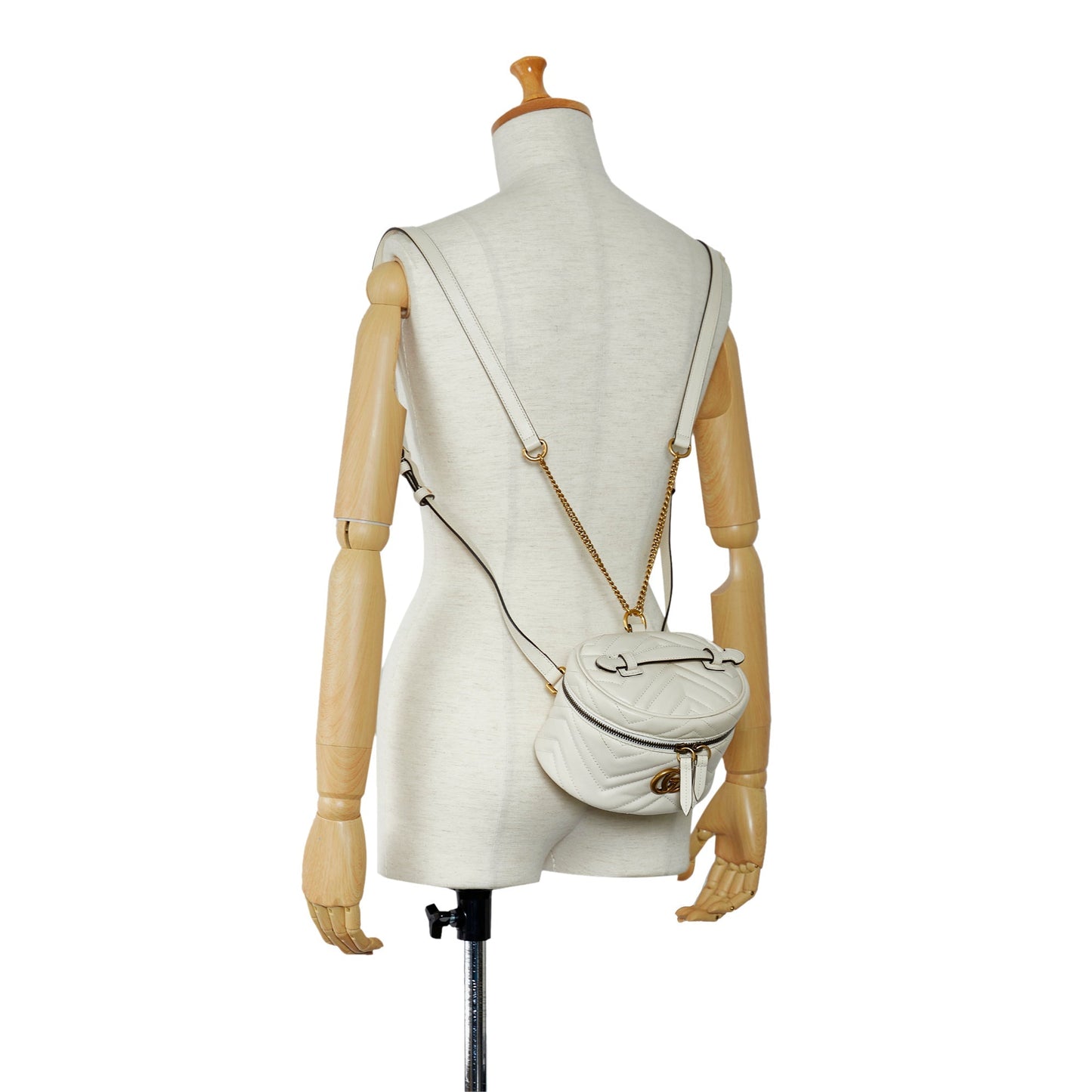 Gucci Mini GG Marmont Matelasse Backpack White
