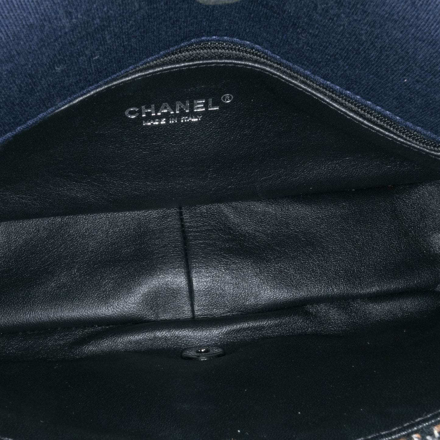 Chanel Small Jersey Tweed Flap Blue