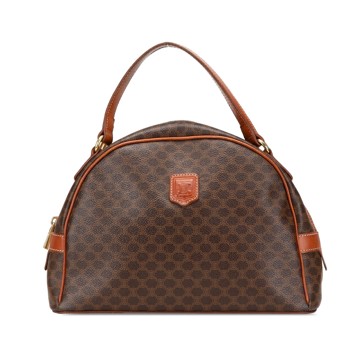 Celine Macadam Coated Canvas Handbag Brown