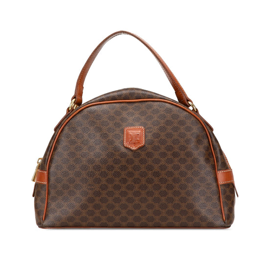 Celine Macadam Coated Canvas Handbag Brown