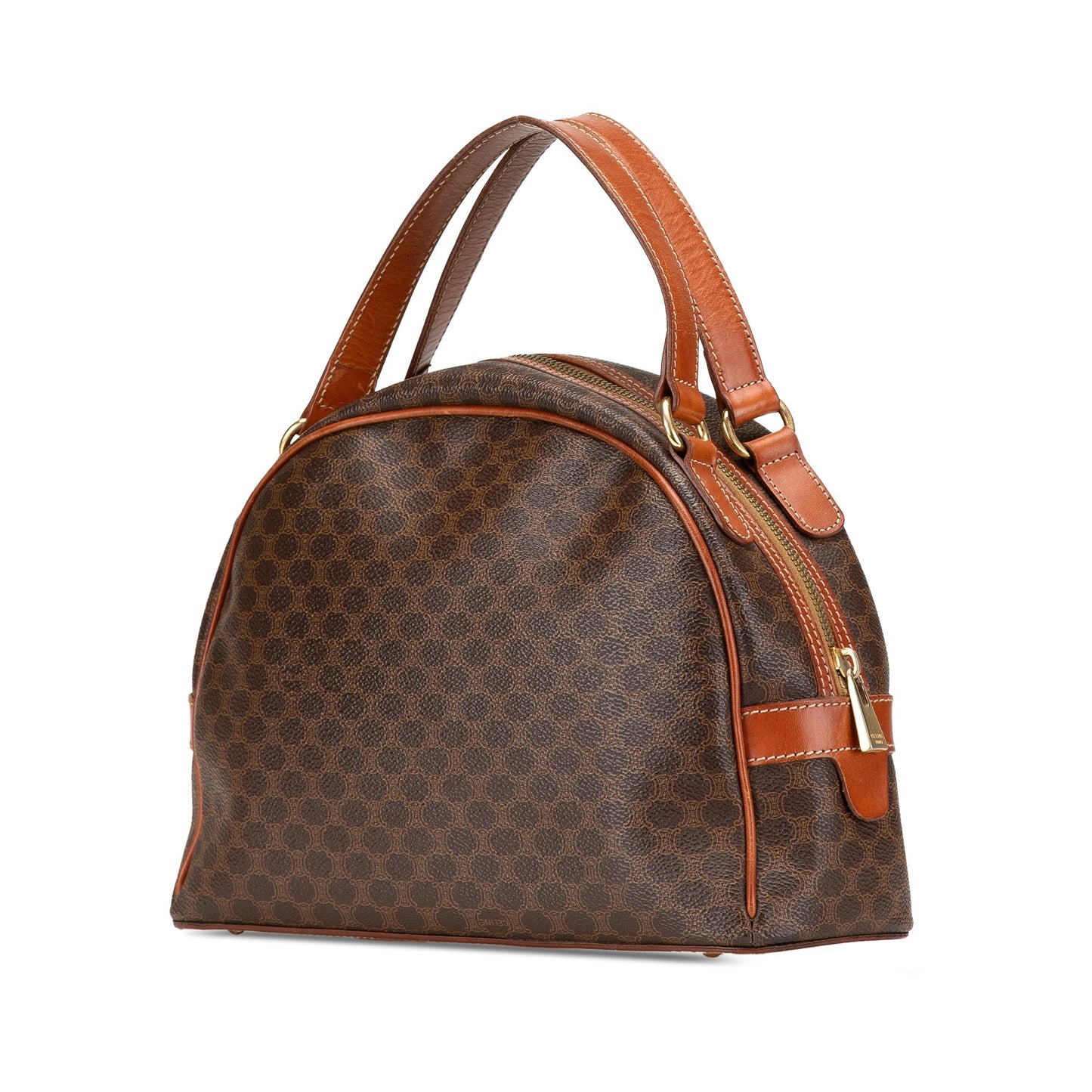 Celine Macadam Coated Canvas Handbag Brown