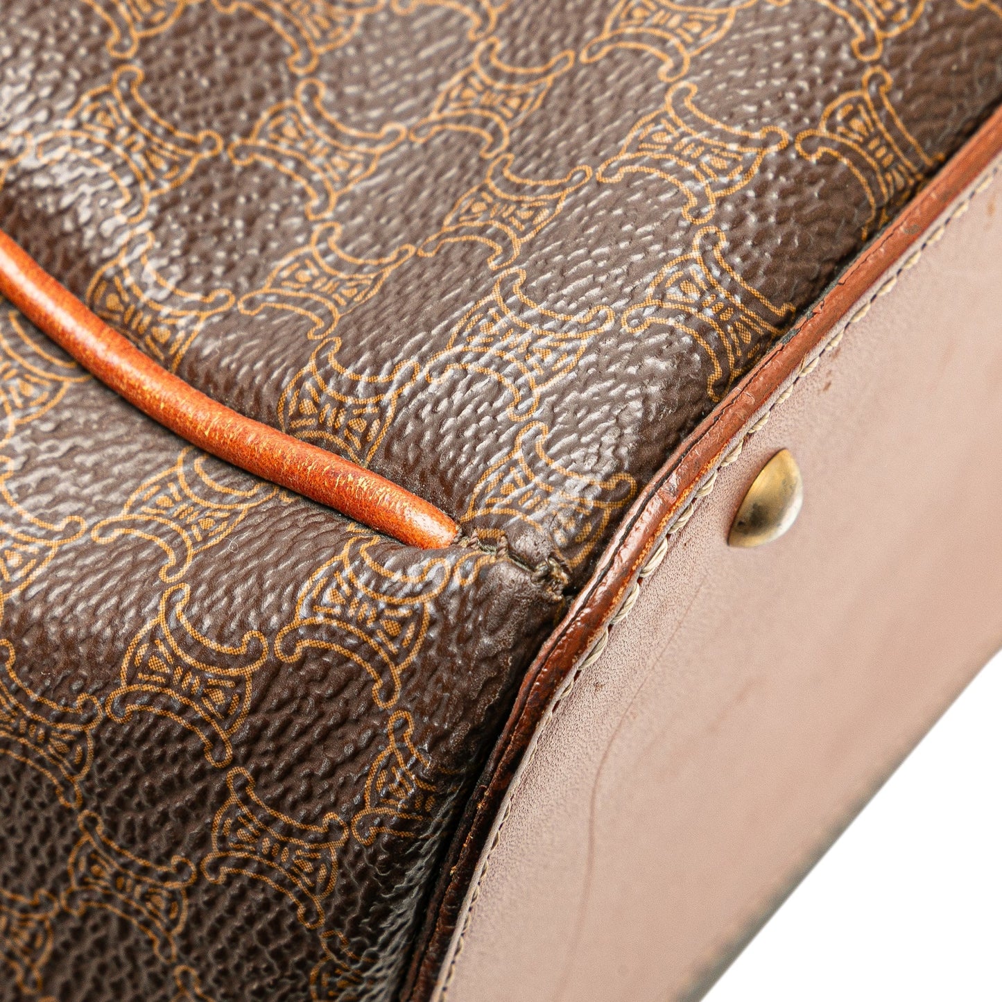 Celine Macadam Coated Canvas Handbag Brown