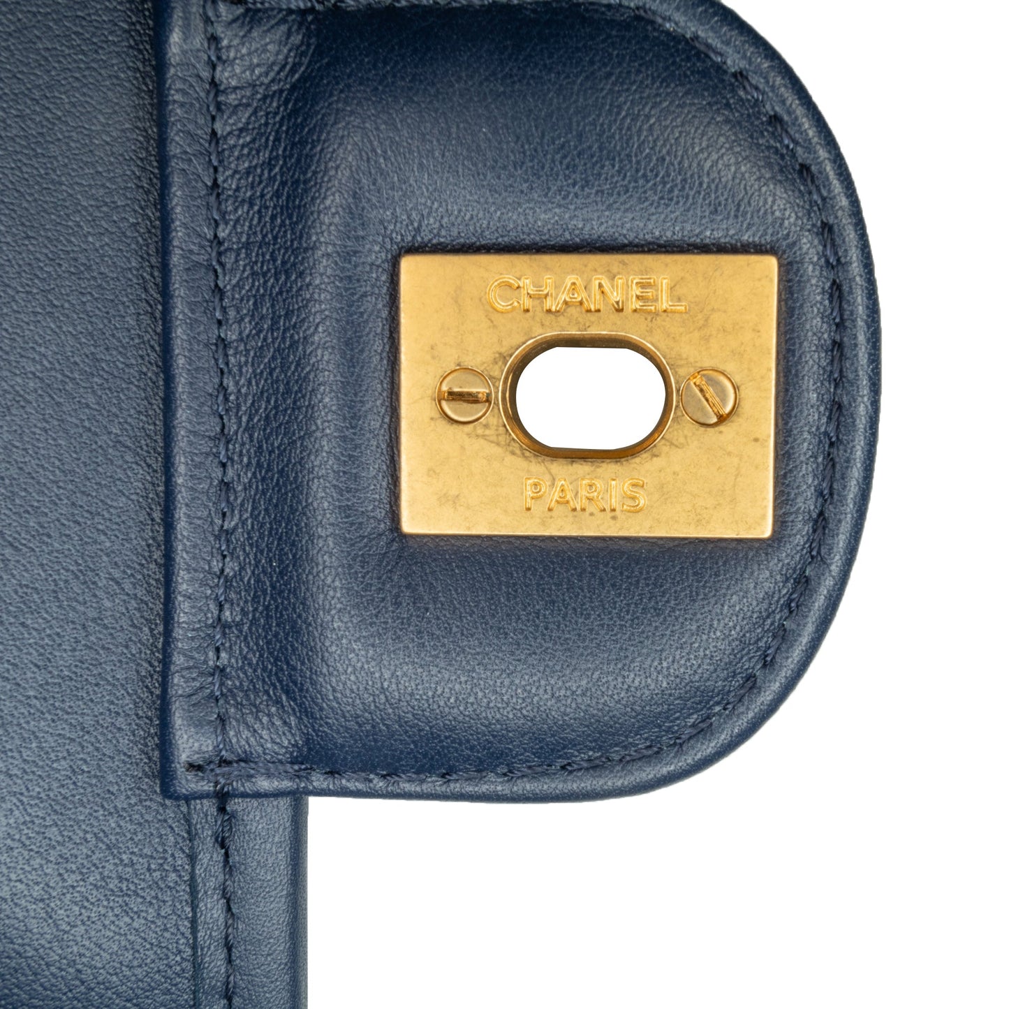 Chanel Small Tweed School Memory Top Handle Flap Blue