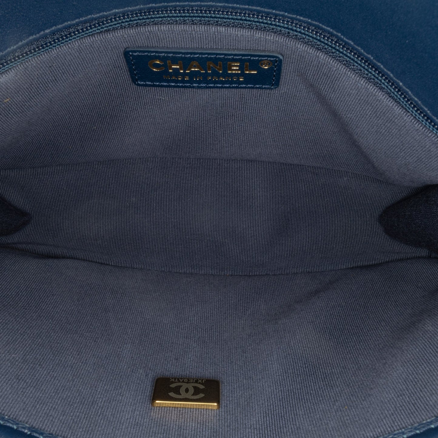 Chanel Small Tweed School Memory Top Handle Flap Blue