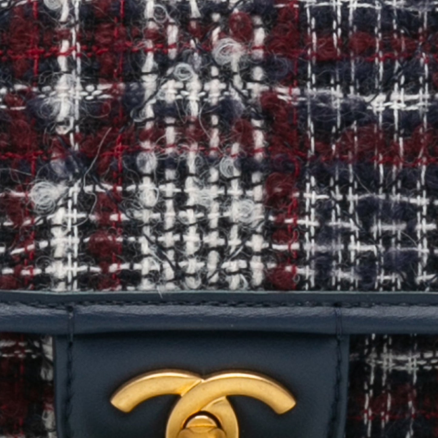 Chanel Small Tweed School Memory Top Handle Flap Blue