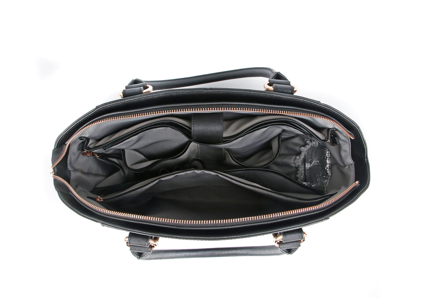 SAVANNAH DESIGNER LAPTOP HANDBAG | NAVY LEATHER | CHAMPAGNE GOLD