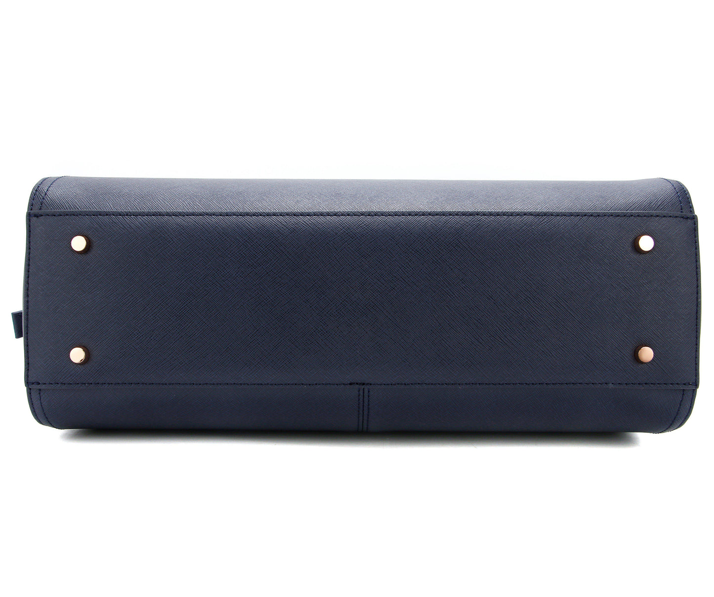SAVANNAH DESIGNER LAPTOP HANDBAG | NAVY LEATHER | CHAMPAGNE GOLD