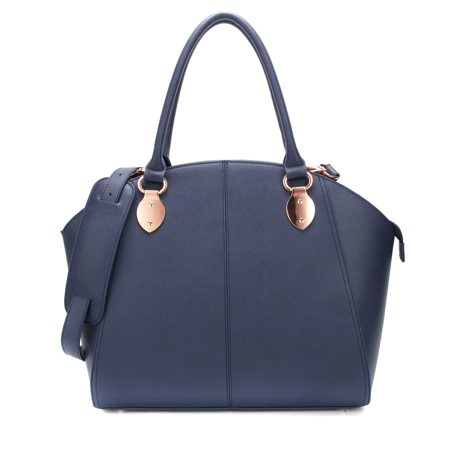 SAVANNAH DESIGNER LAPTOP HANDBAG | NAVY LEATHER | CHAMPAGNE GOLD